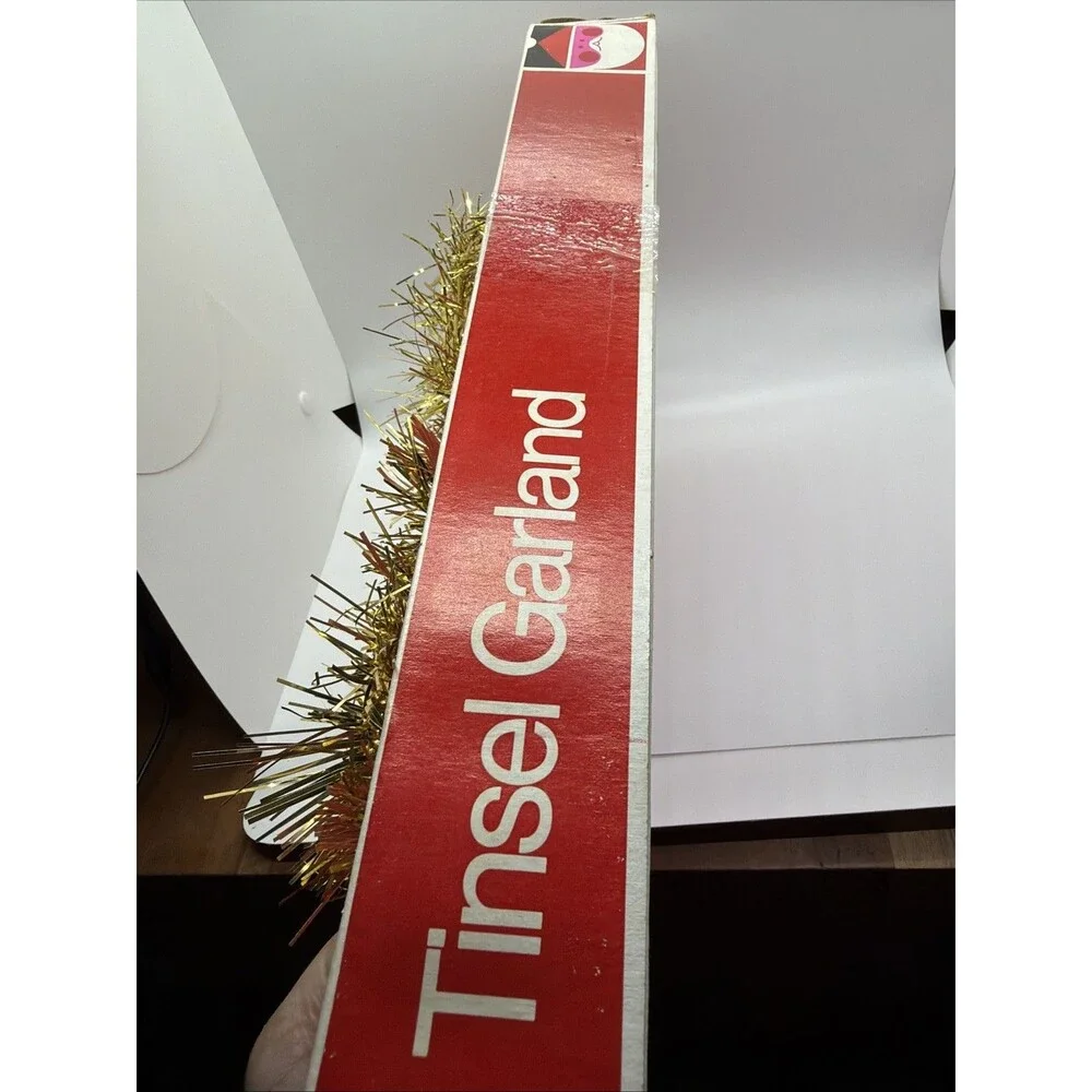 Vintage MCM JCPenney Gold Tinsel Garland Christmas Decoration 40 Feet Long